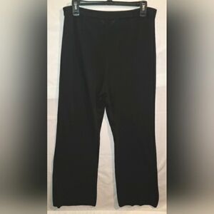 Exclusively Misook Black Pull On Pants Sz S Petite Acrylic Wide Leg